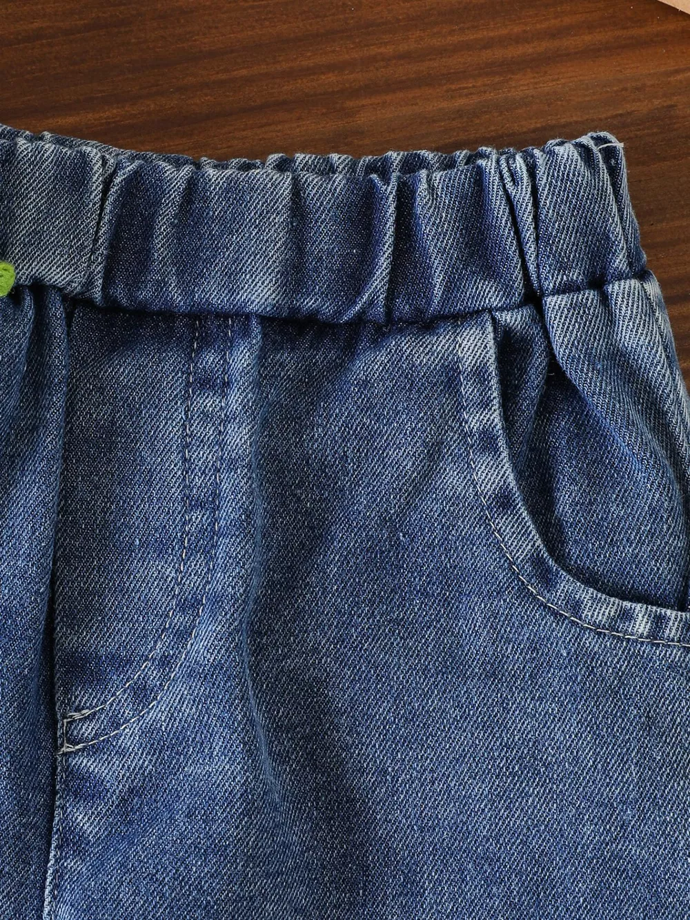 Children's Bow Tank and Denim Shorts Set, image 4