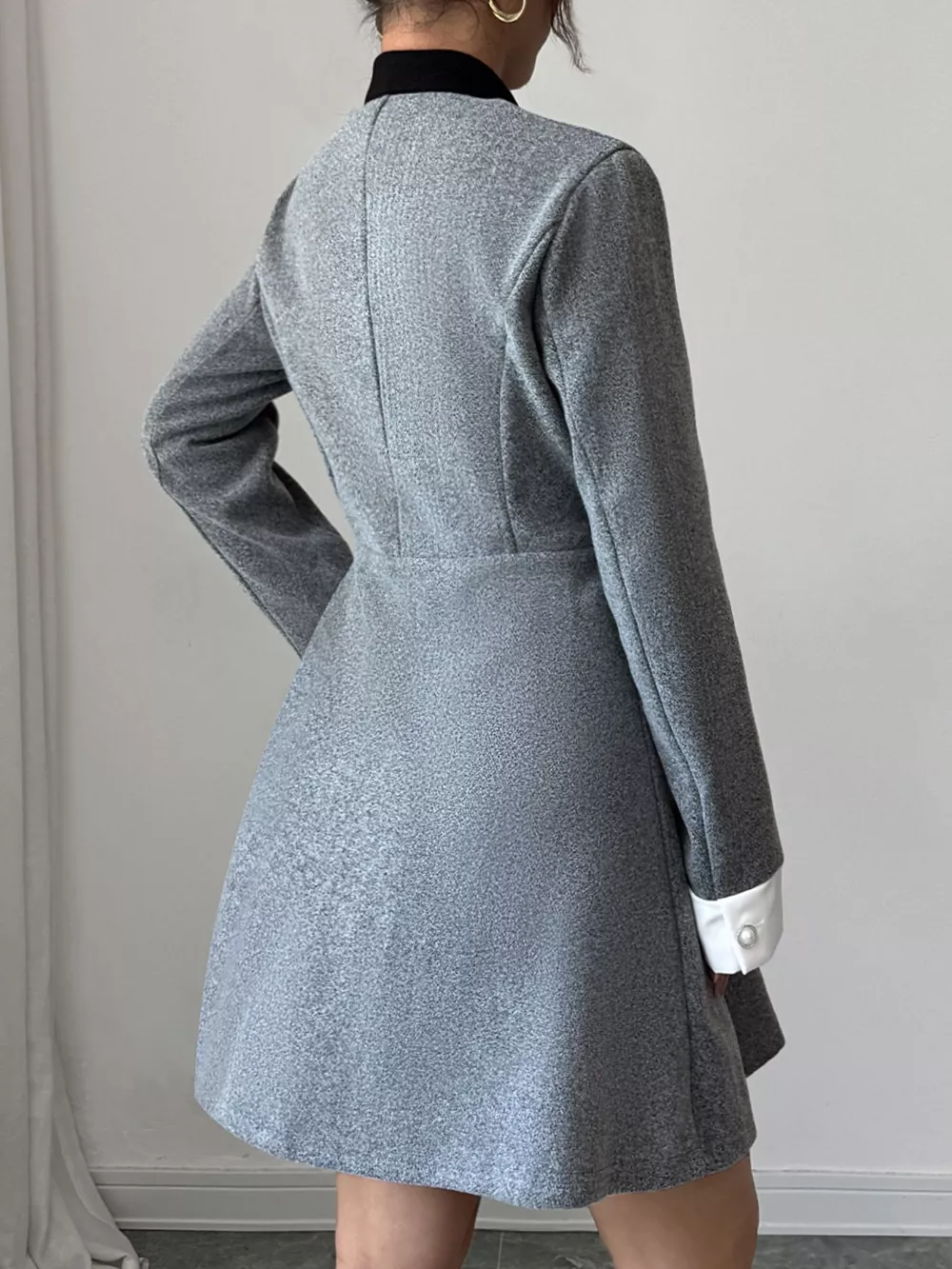 A-Line Long Sleeve Button-Down Dress, image 4