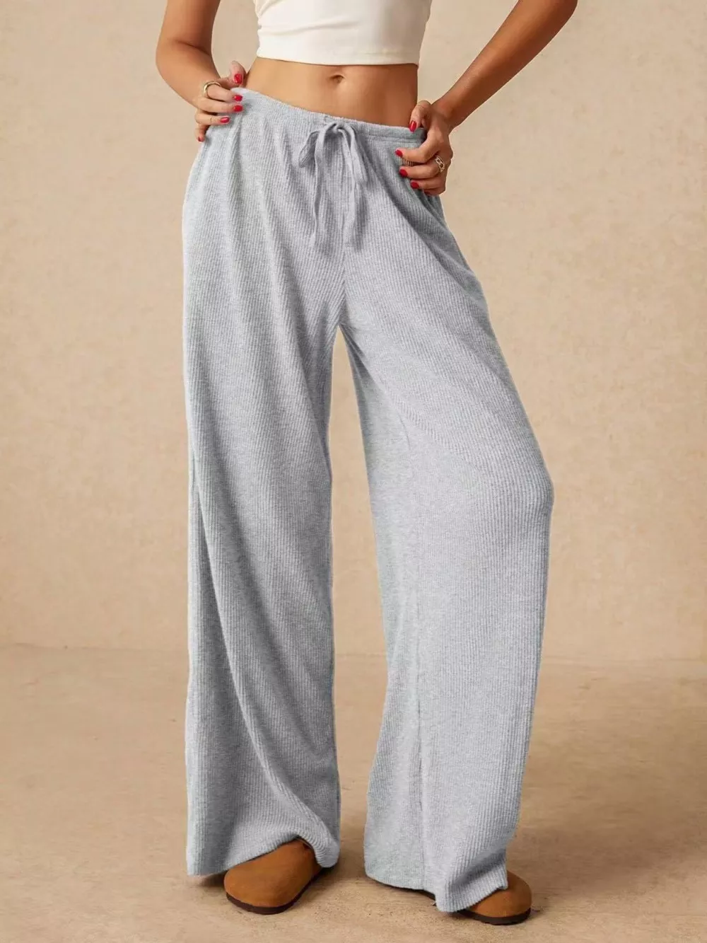 Drawstring Wide Leg Pants, image 6