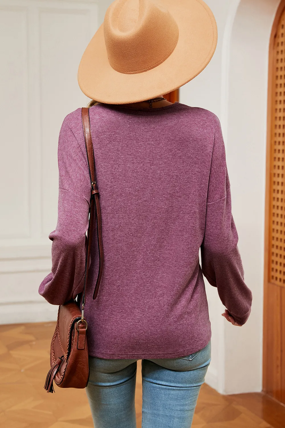 V-Neck Dropped Shoulder T-Shirt, image 16