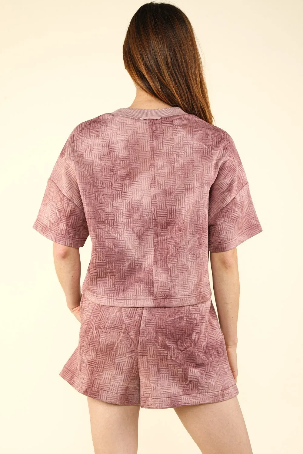 Quilted Washed Crop Top and Shorts Set, image 2
