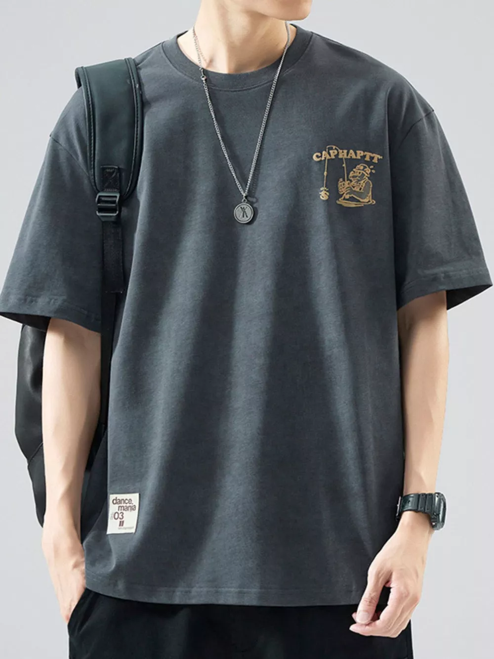 Men's Plus Size Oversized Round Neck Graphic T-Shirt, image 7