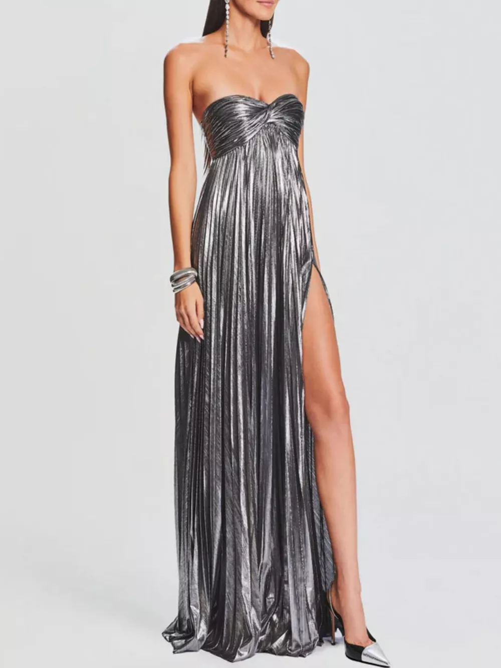 Split Sweetheart Neck Tube Maxi Dress, image 6