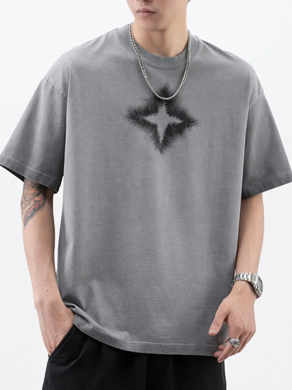 Men's Plus Size Round Neck Short Sleeve T-Shirt, image 11