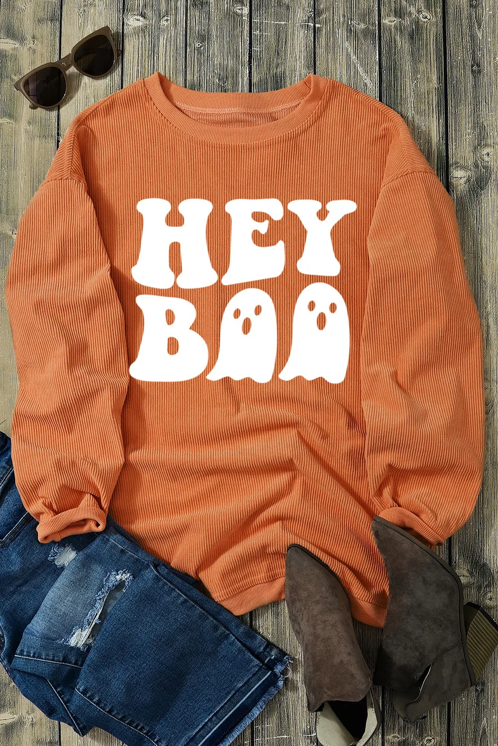 Letter Graphic Round Neck Long Sleeve Sweatshirt, image 2