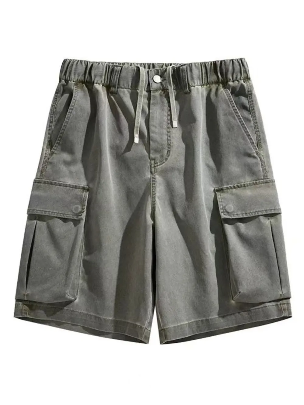 Men's Elastic Waistband Cargo Shorts, image 9