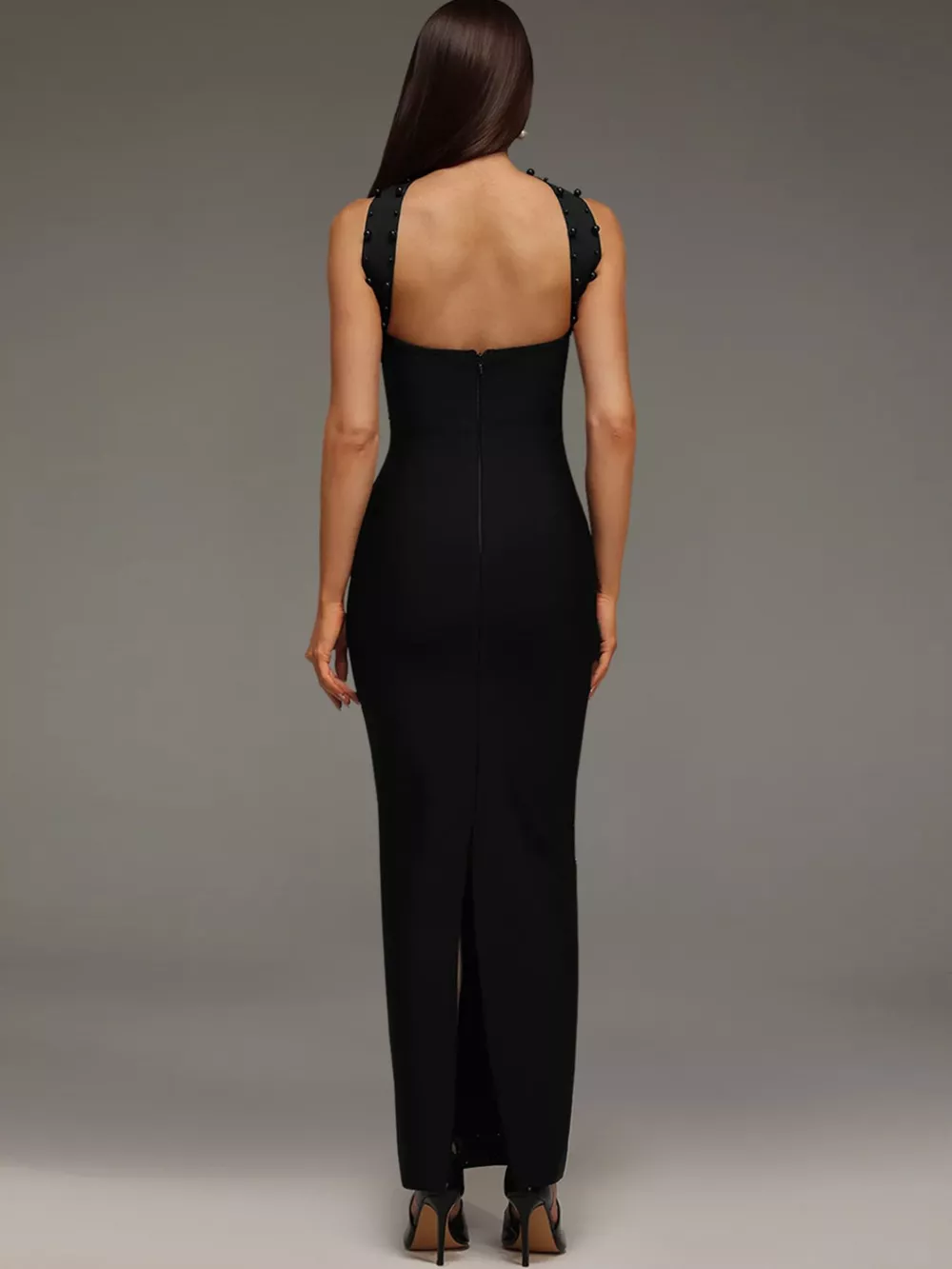 Rhinestone Tube Bodycon Maxi Dress, image 2