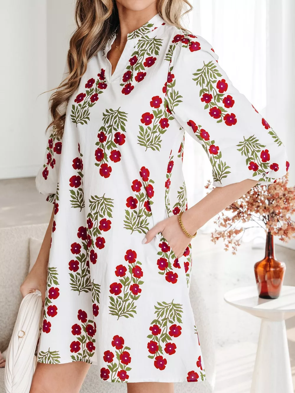 Floral Print Casual Mini Dress, image 4