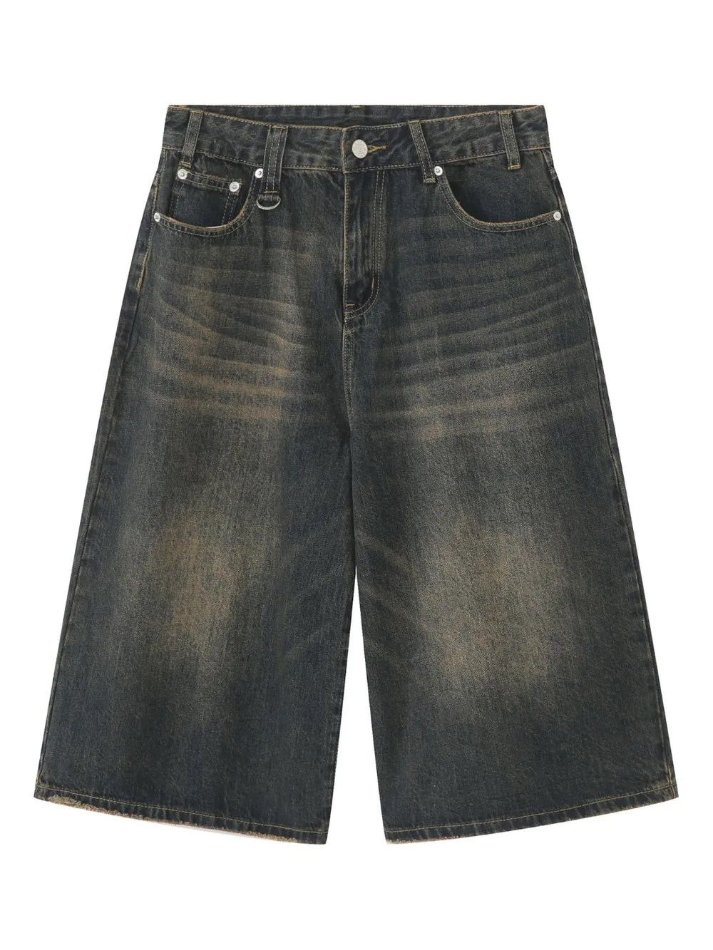Men's Wide Leg Denim Shorts, image 6