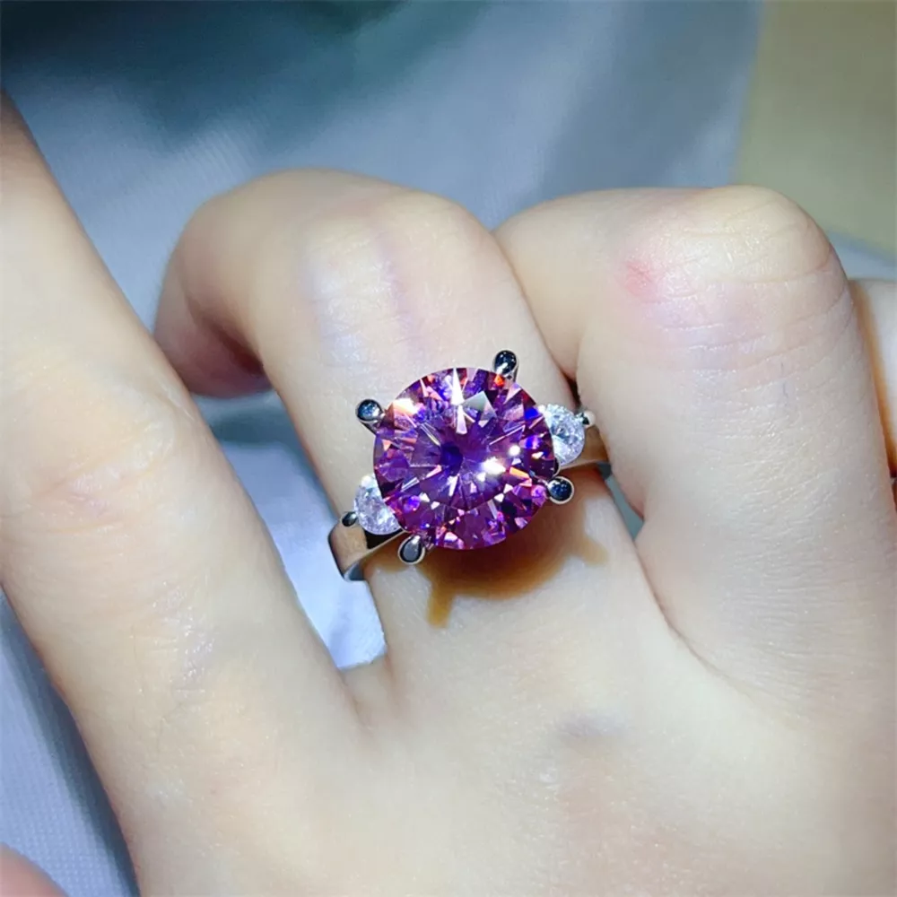 5 Carat Moissanite 925 Sterling Silver Ring, image 2