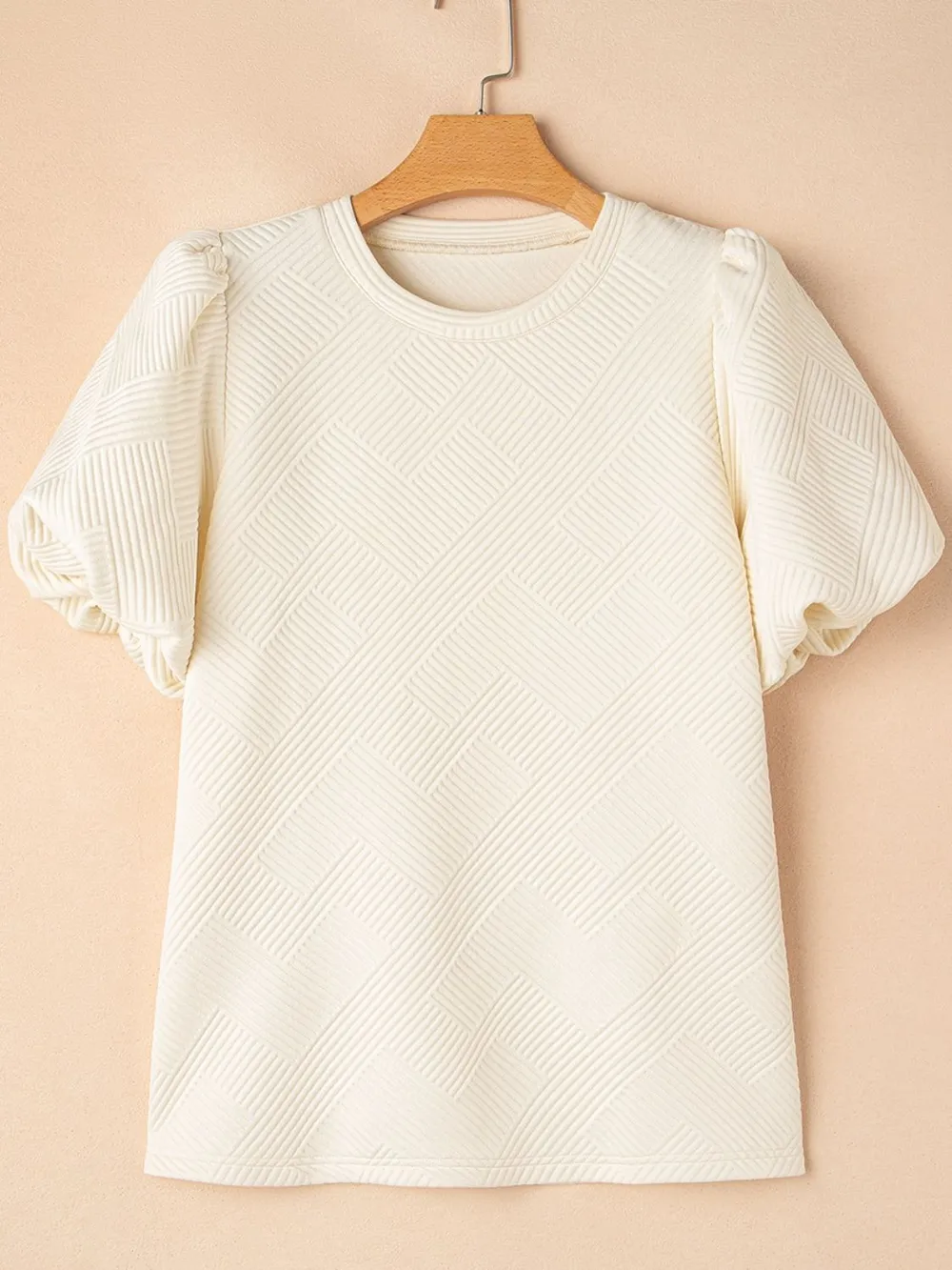 Textured Puff Sleeve T-Shirt, image 2