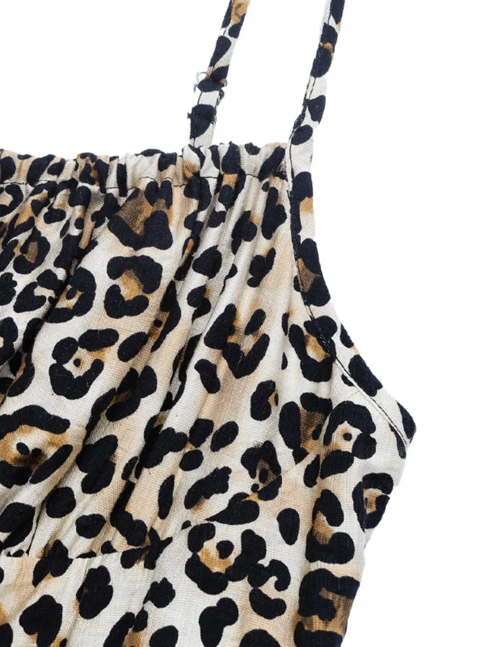Smocked Leopard Midi Cami Dress, image 2
