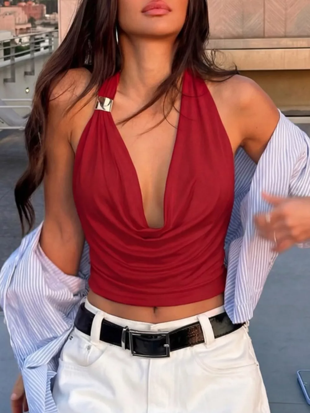 Halter Neck Ruched Tank, image 18