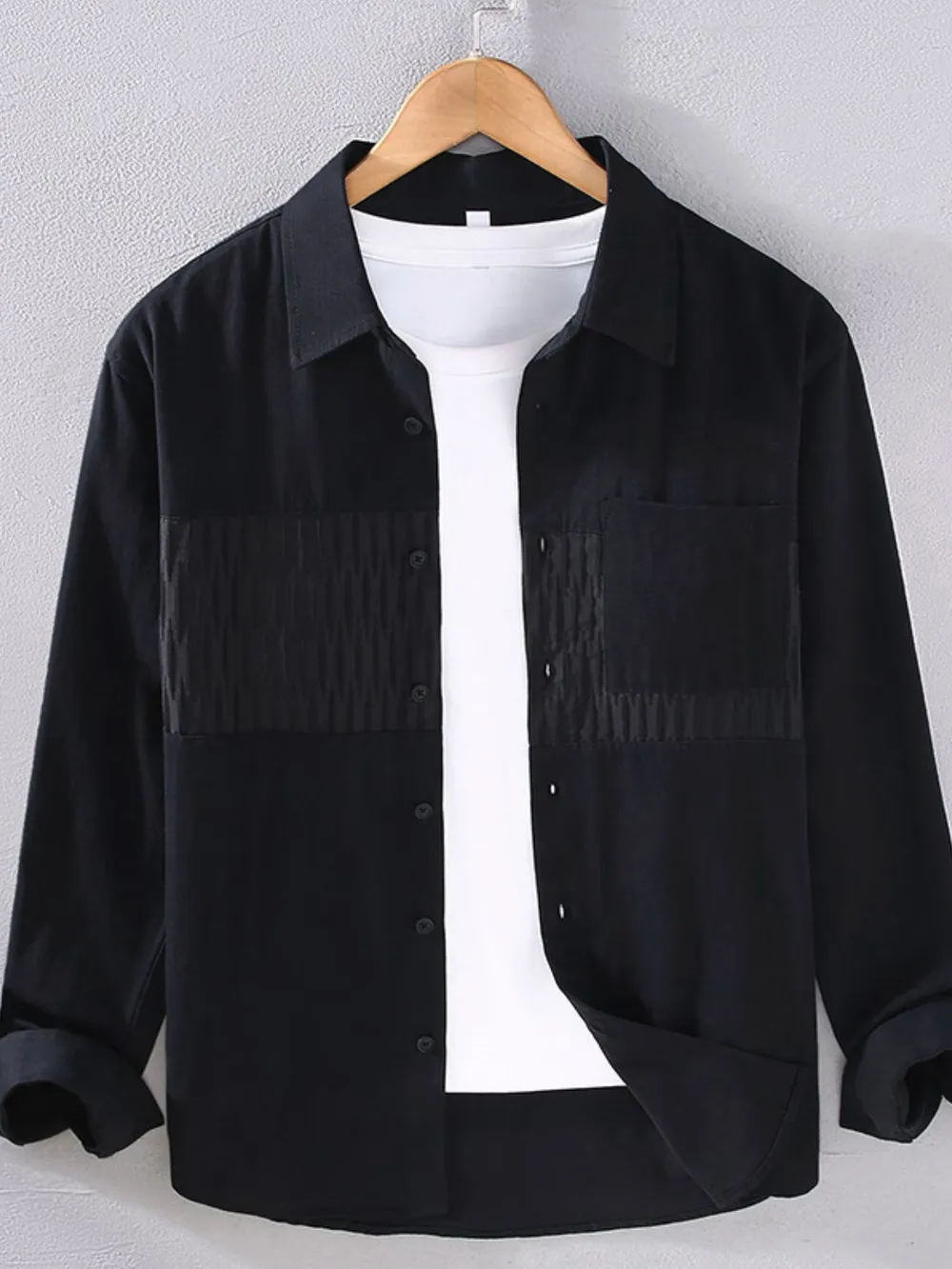Men's Plus Size Button Up Long Sleeve Shirt