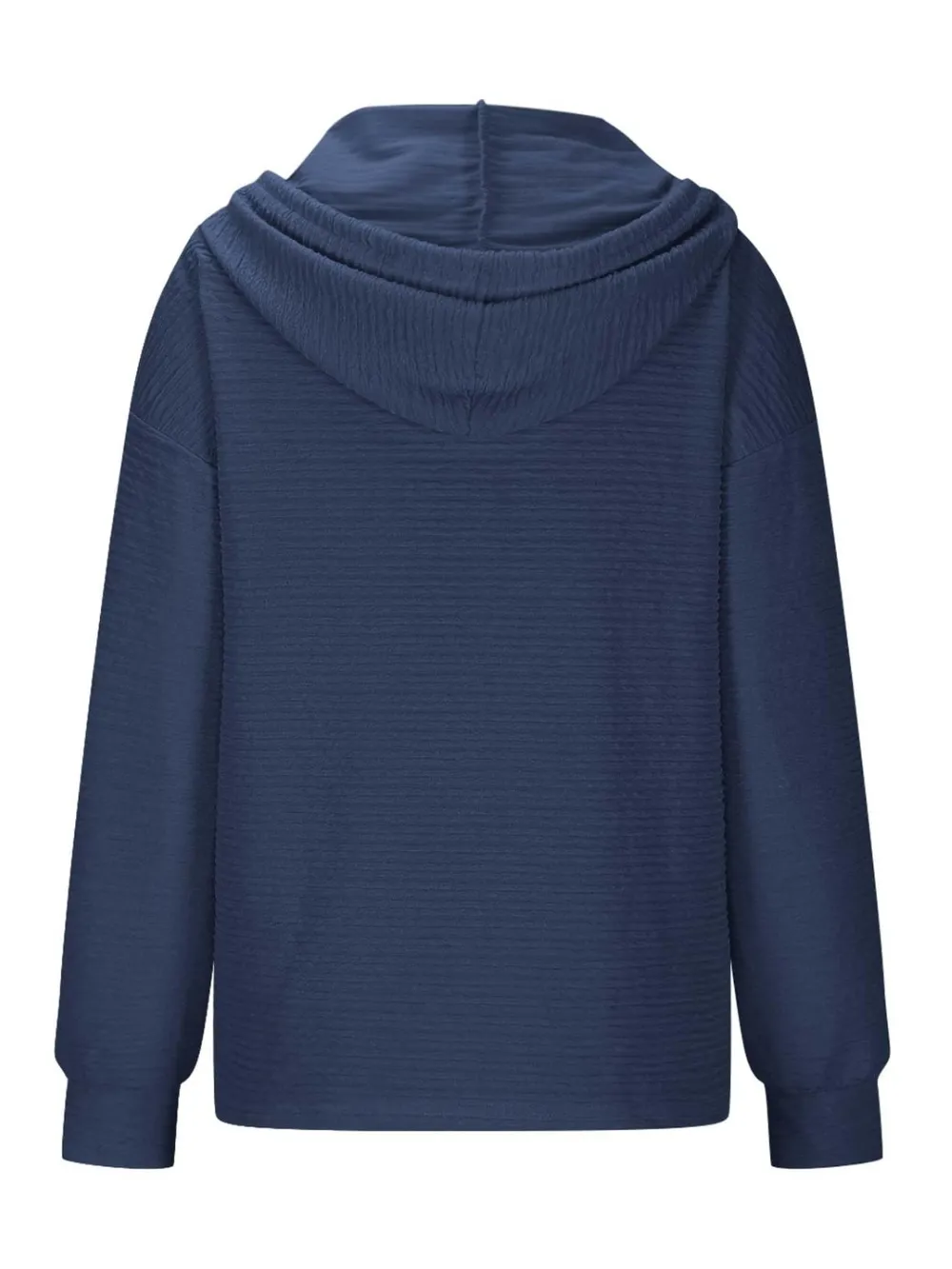Drawstring Quarter Button Long Sleeve Hoodie, image 14