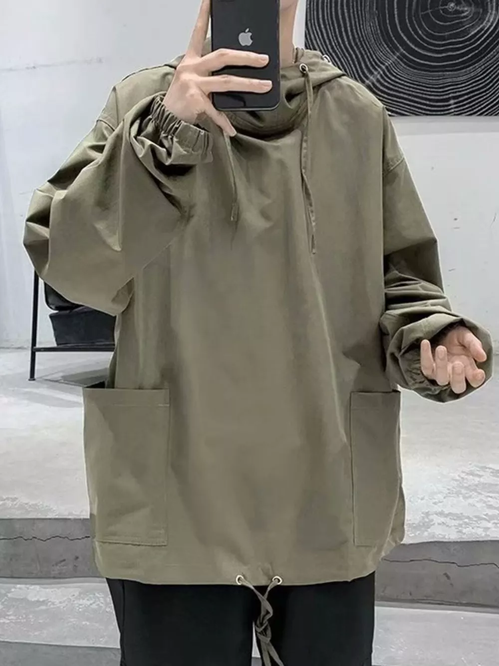 Men's Loose Fit Drawstring Hoodie, image 4