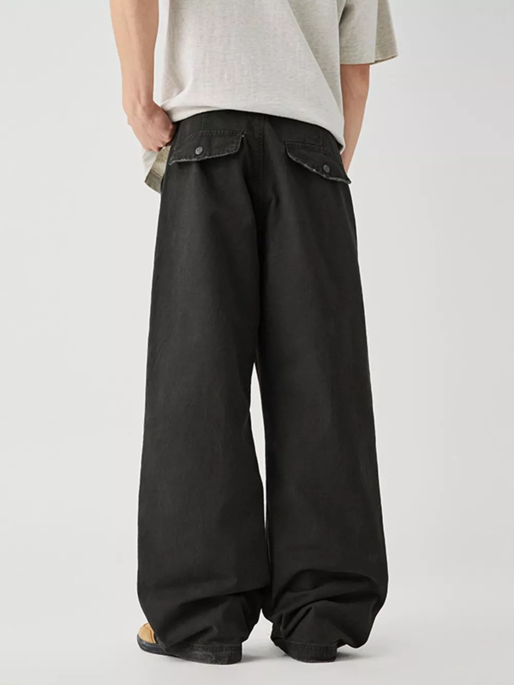 Men's Wide Leg Pants with Pockets, image 2