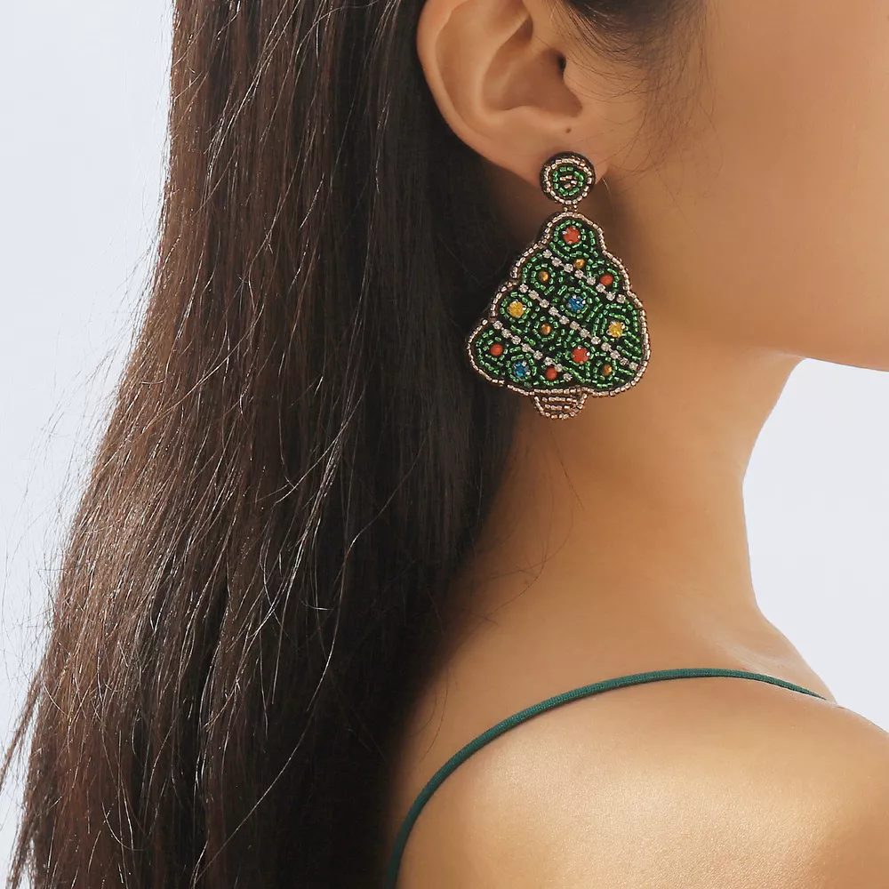 Christmas Tree Dangle Earrings, image 2