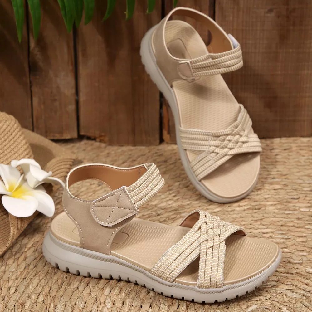 Open Toe Woven Strap Sandals, image 4