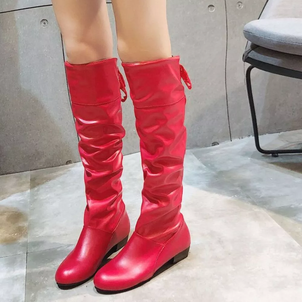 Round Toe Low Heel Boots, image 6
