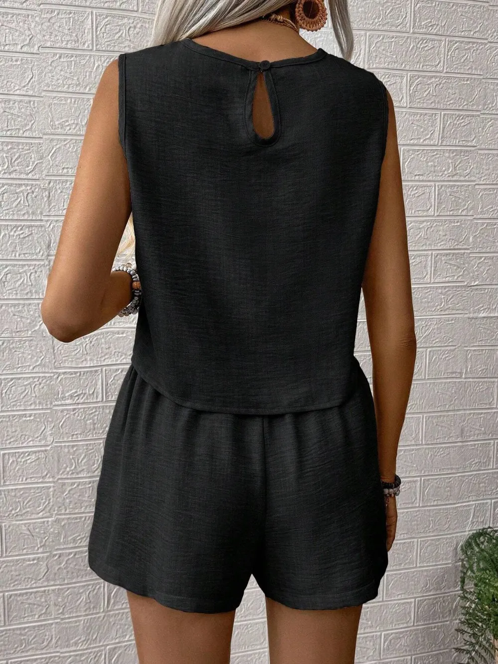 Round Neck Sleeveless Top and Shorts Set, image 6