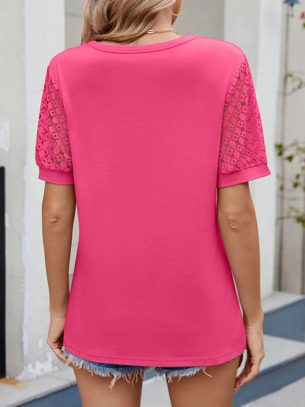 Lace Short Sleeve T-Shirt, image 19