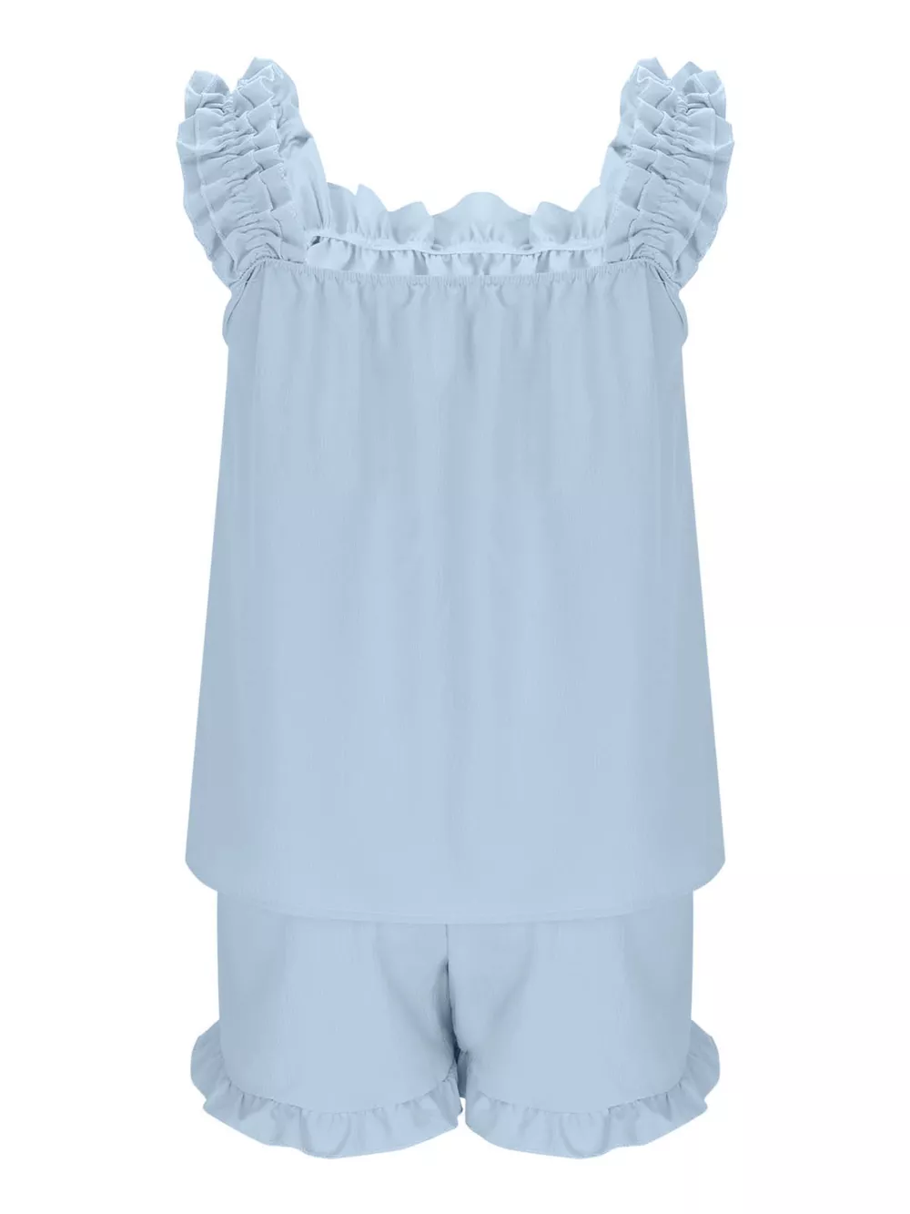 Ruffle Trim Sleeveless Top and Shorts Set, image 29