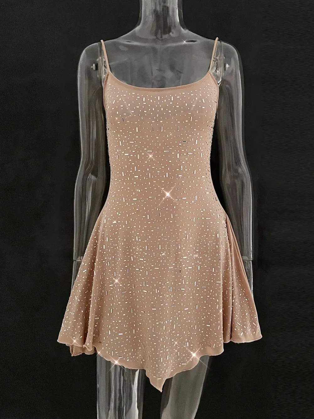Rhinestone Decor Mini Cami Dress, image 6