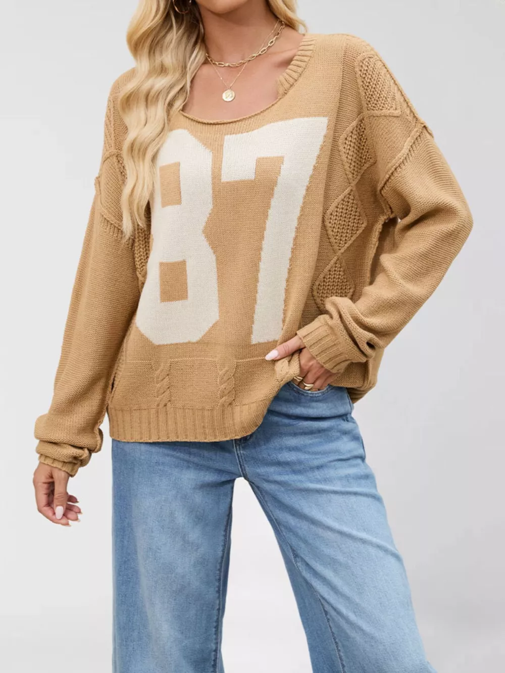 87 Number Cable-Knit Sweater, image 5