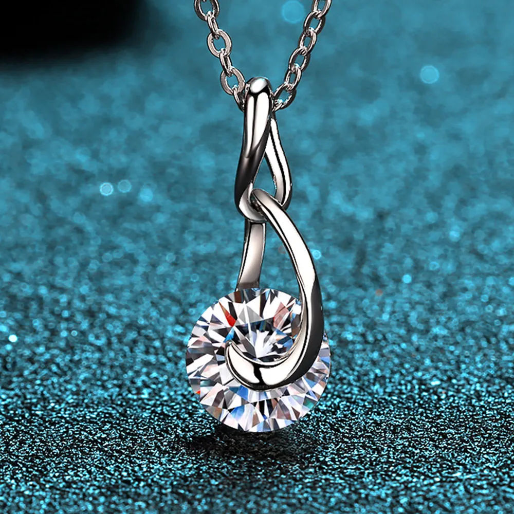 2 Carat Moissanite 925 Sterling Silver Necklace, image 2
