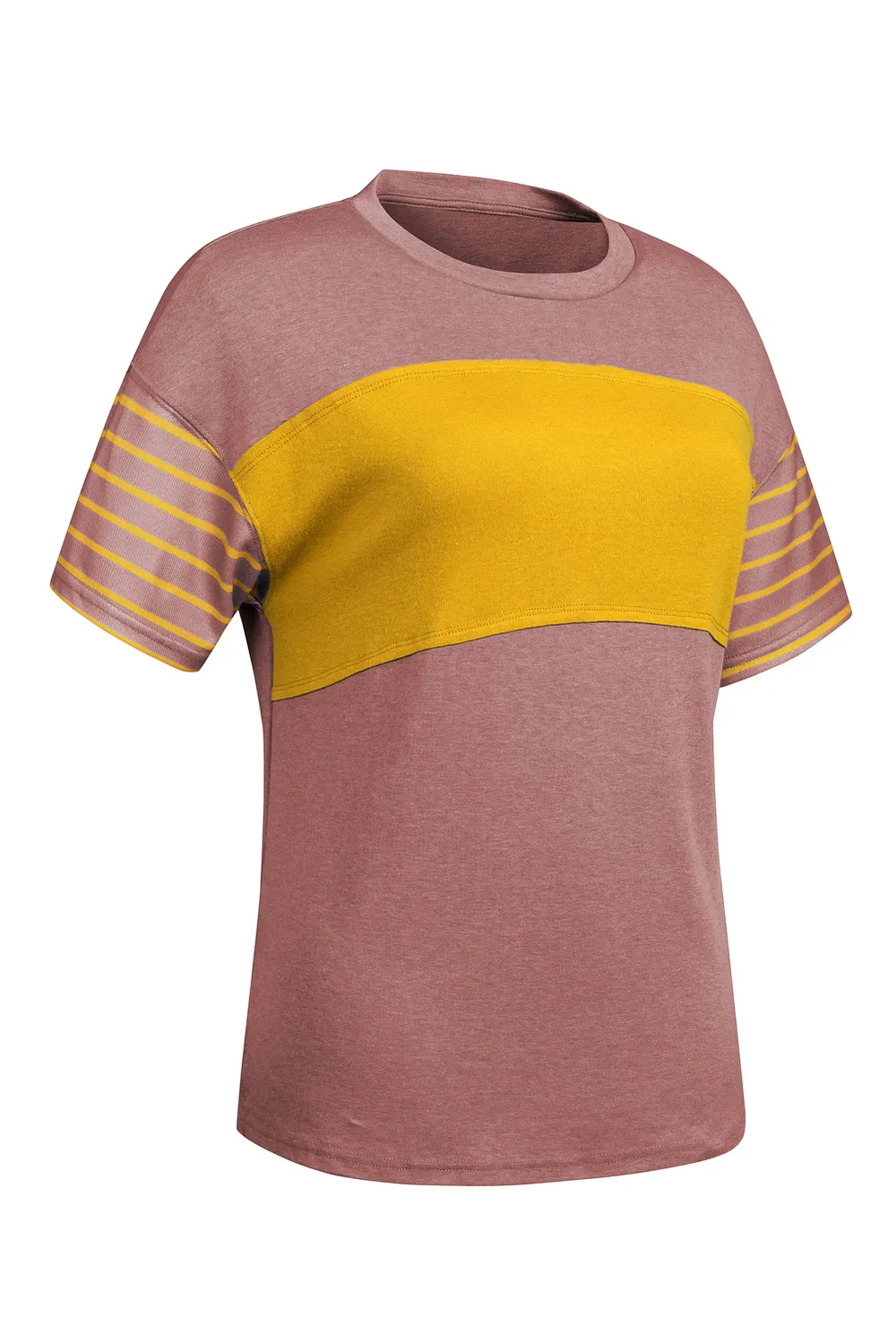 Striped Round Neck Short Sleeve T-Shirt, image 7