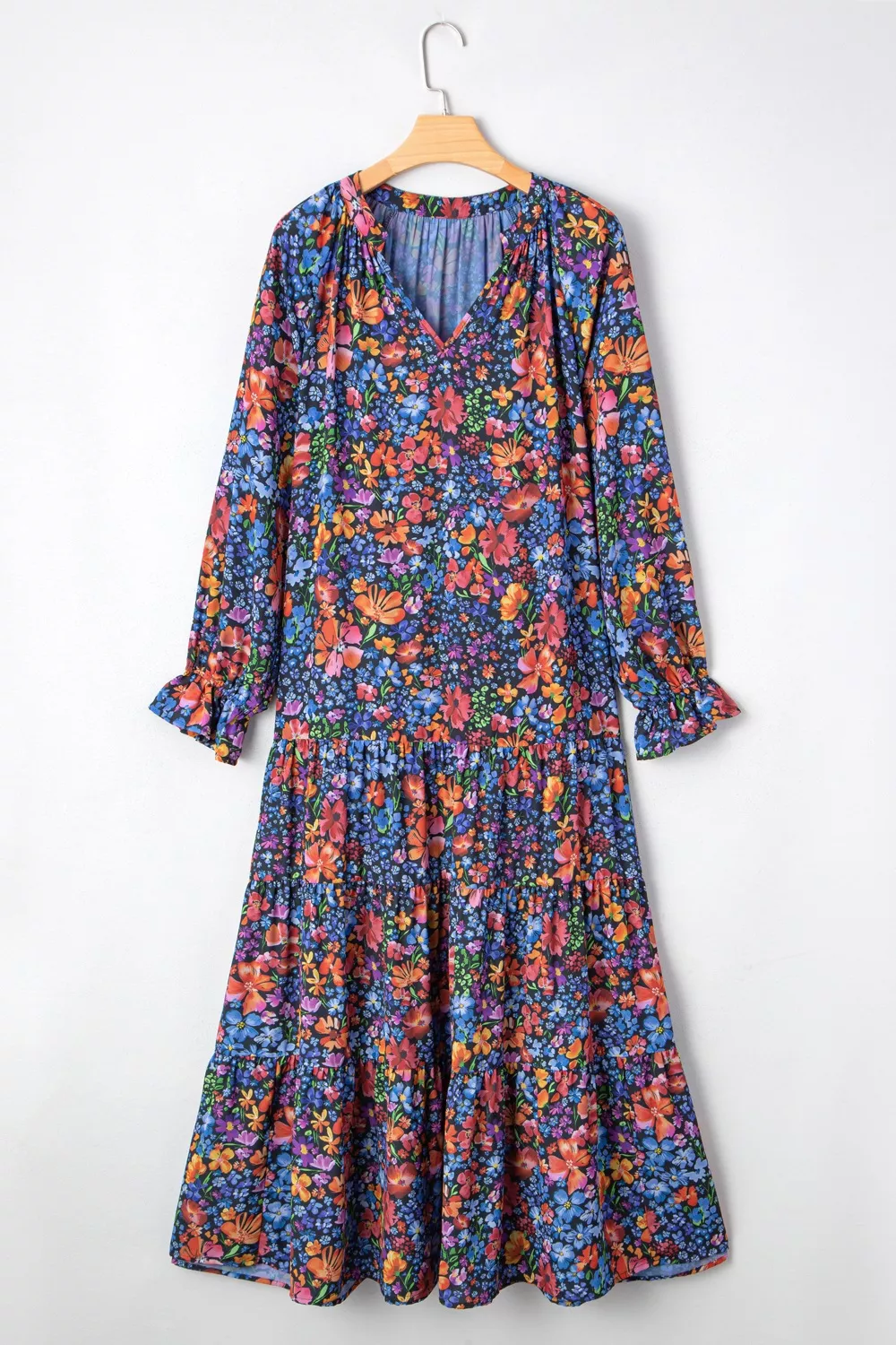 Floral Print Flounce Sleeve Dress, image 3