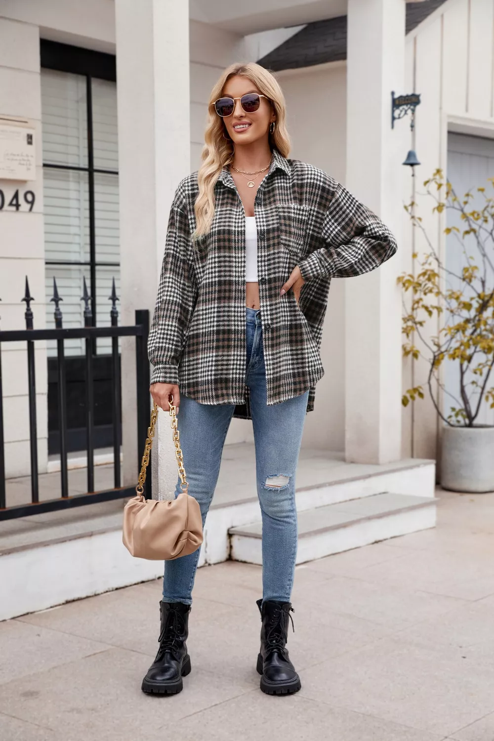 Casual Plaid Long Sleeve Shirt, image 7