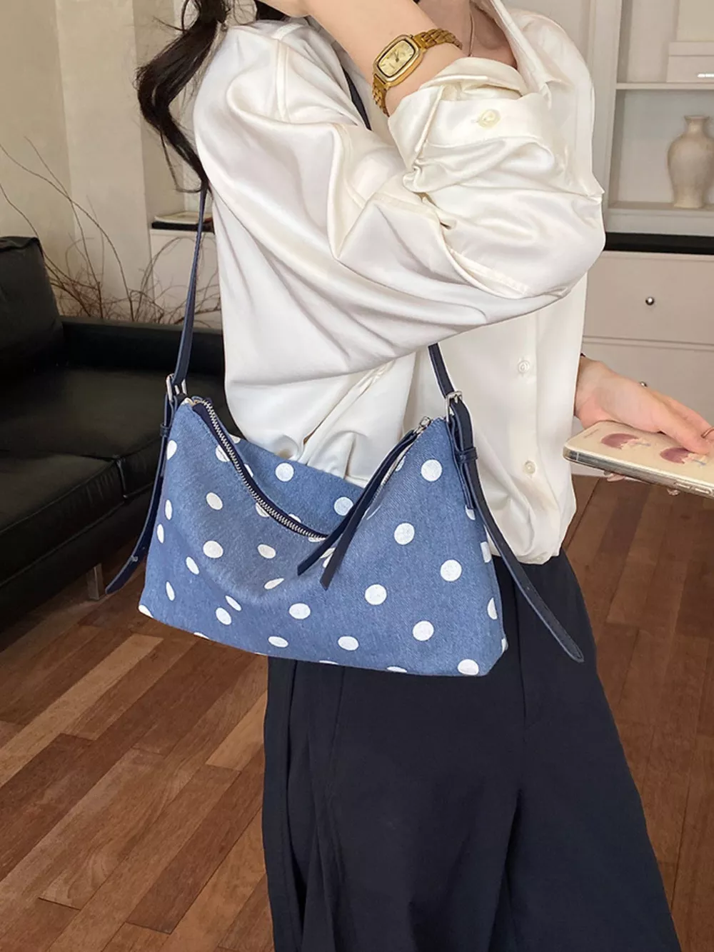 Polka Dot Shoulder Bag, image 4