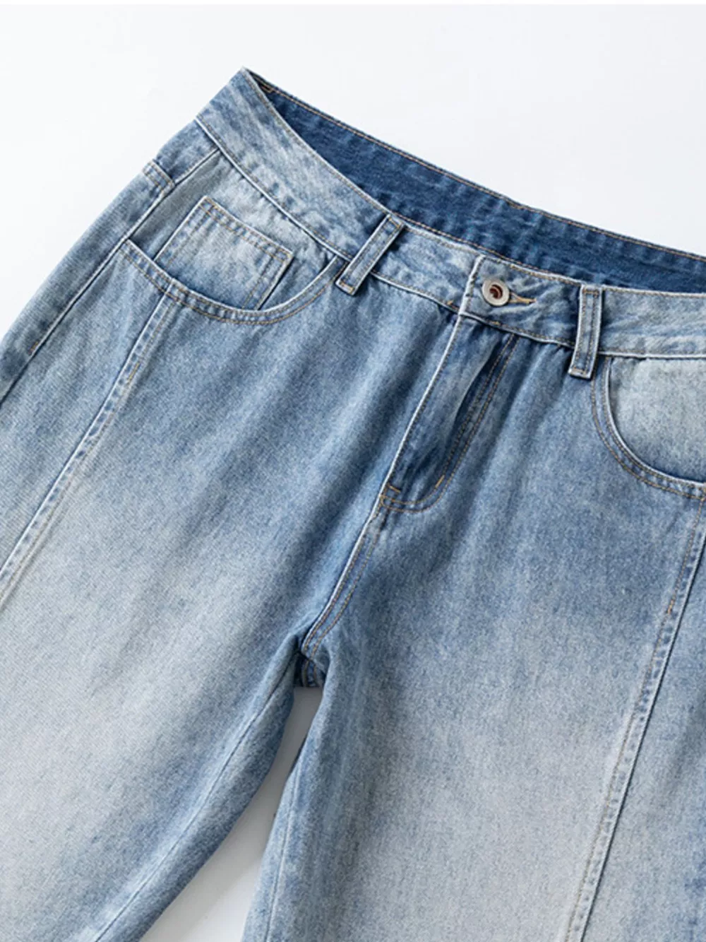 Men's Washed Wide Leg Jeans, image 6