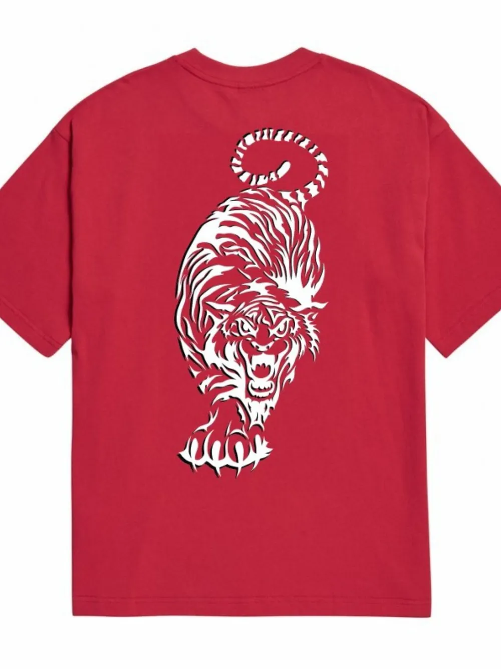 Men's Plus Size Tiger Round Neck Short Sleeve T-Shirt, image 9