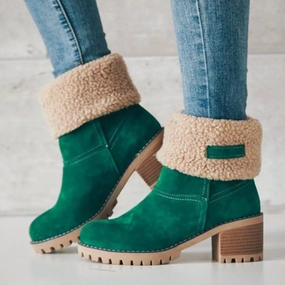 Round Toe Block Heels Boots, image 5