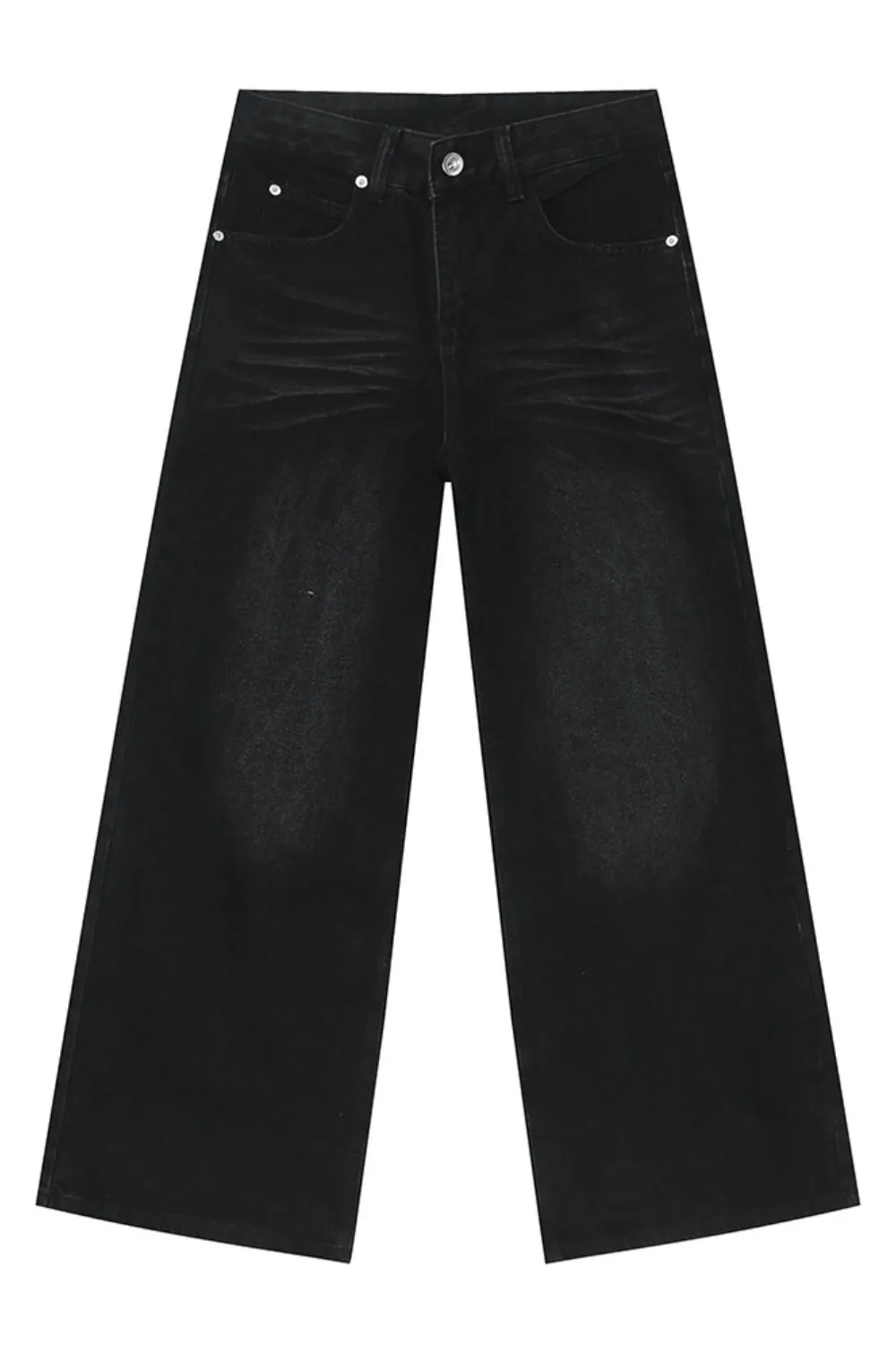Washed Cat Whisker Straight Leg Jeans, image 3
