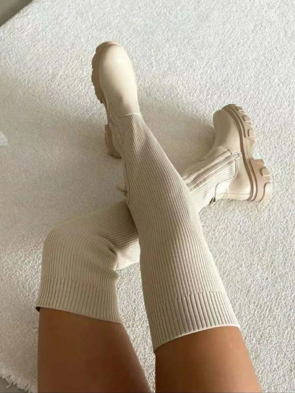 PU Leather Round Toe Platform Boots, image 6