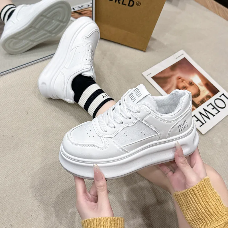 Round Toe Platform Sneakers, image 4