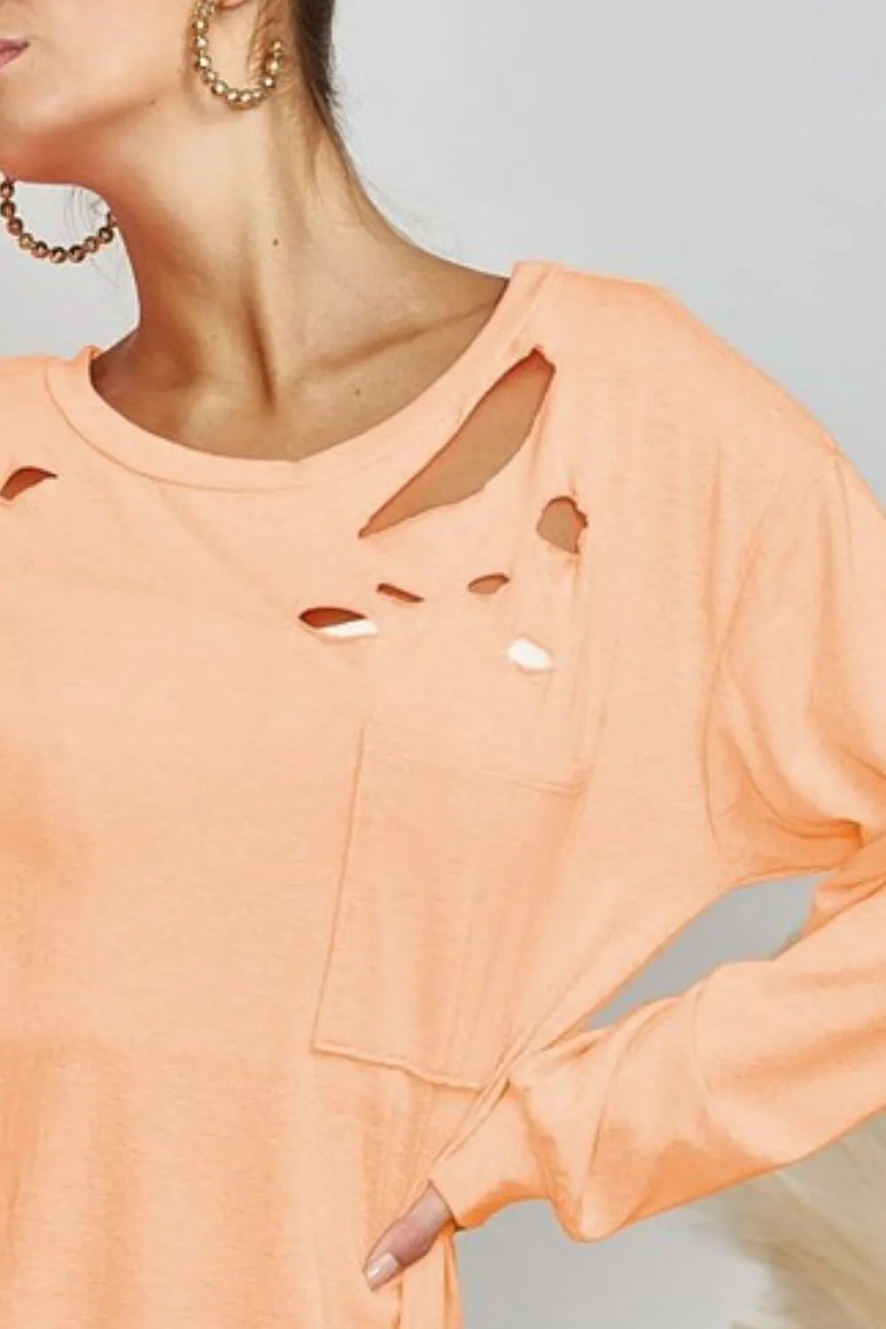 Triblend with Laser Cut Detailed T-Shirt, image 2