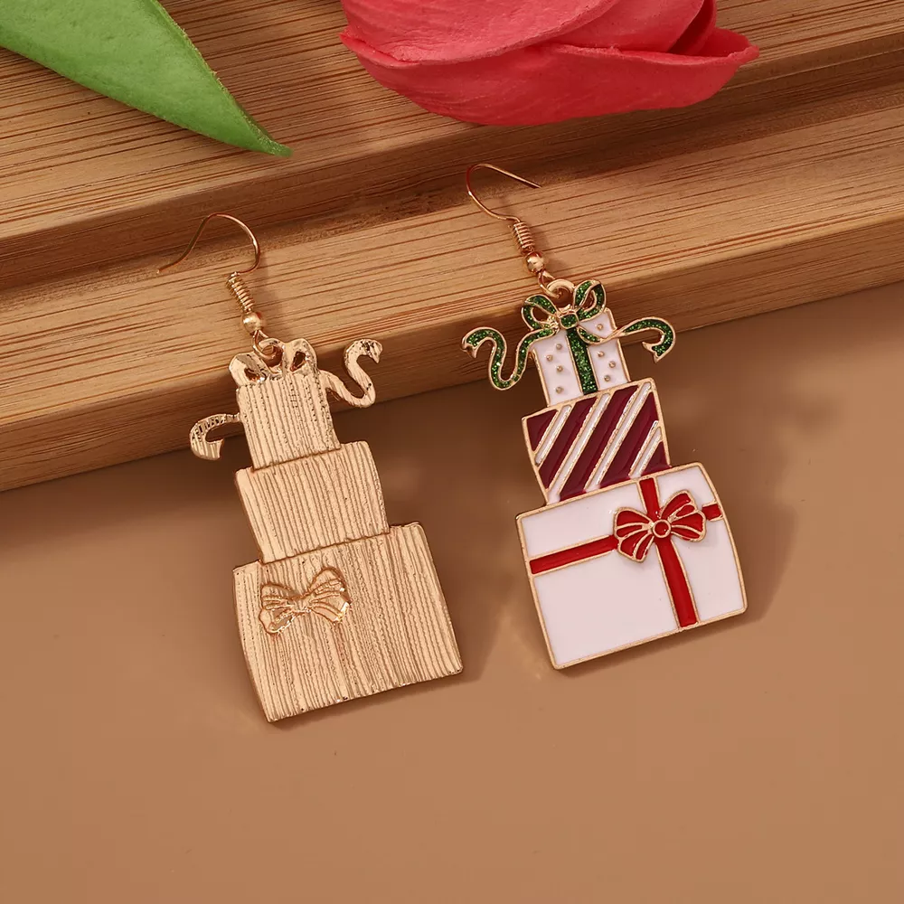 Christmas Gift Box Dangle Earrings, image 3