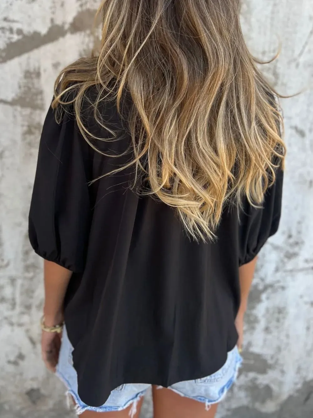 Full Size Smocked Puff Sleeve Blouse Plus Size, image 2