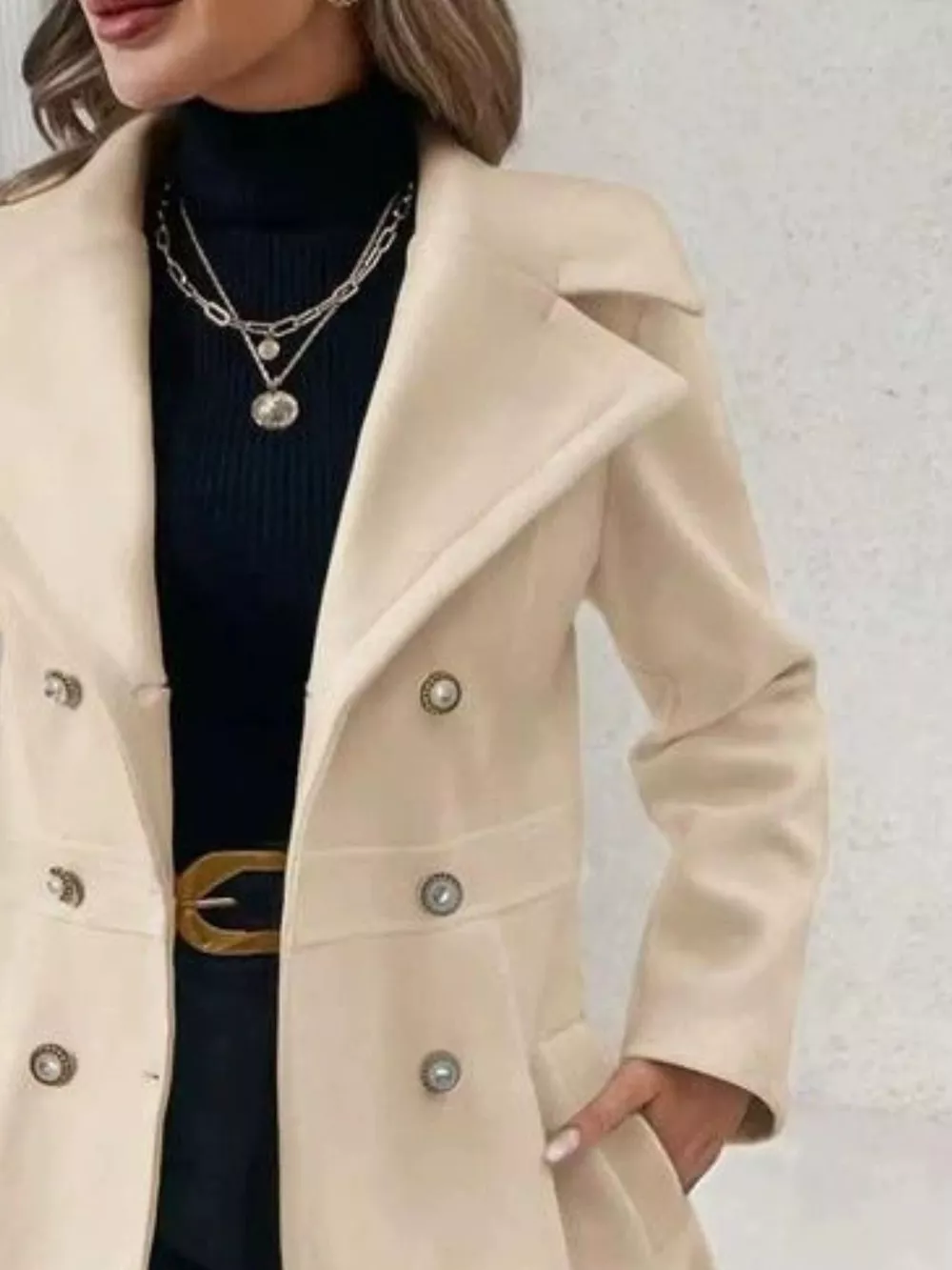 Double-Breasted Peplum Coat, image 4