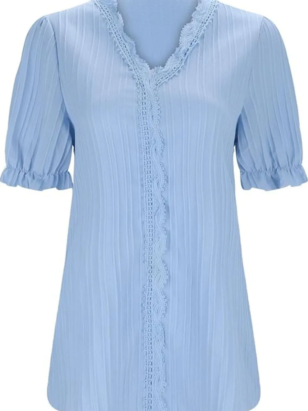 Full Size Lace Detail V-Neck Blouse Plus Size, image 7