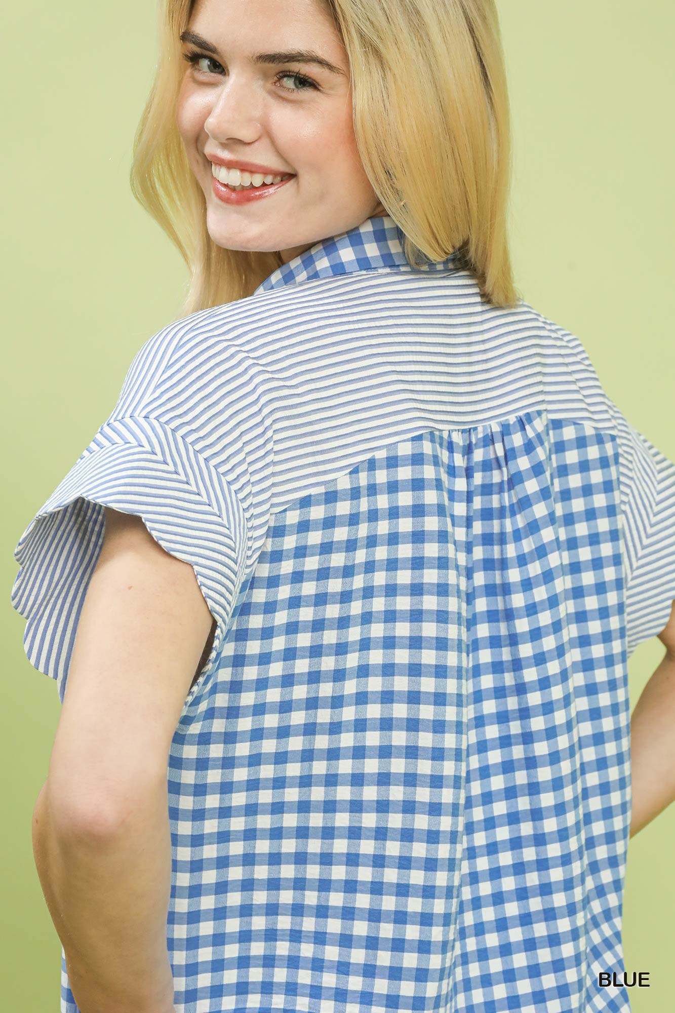 Mixed Gingham Short Sleeve Shirt, image 2