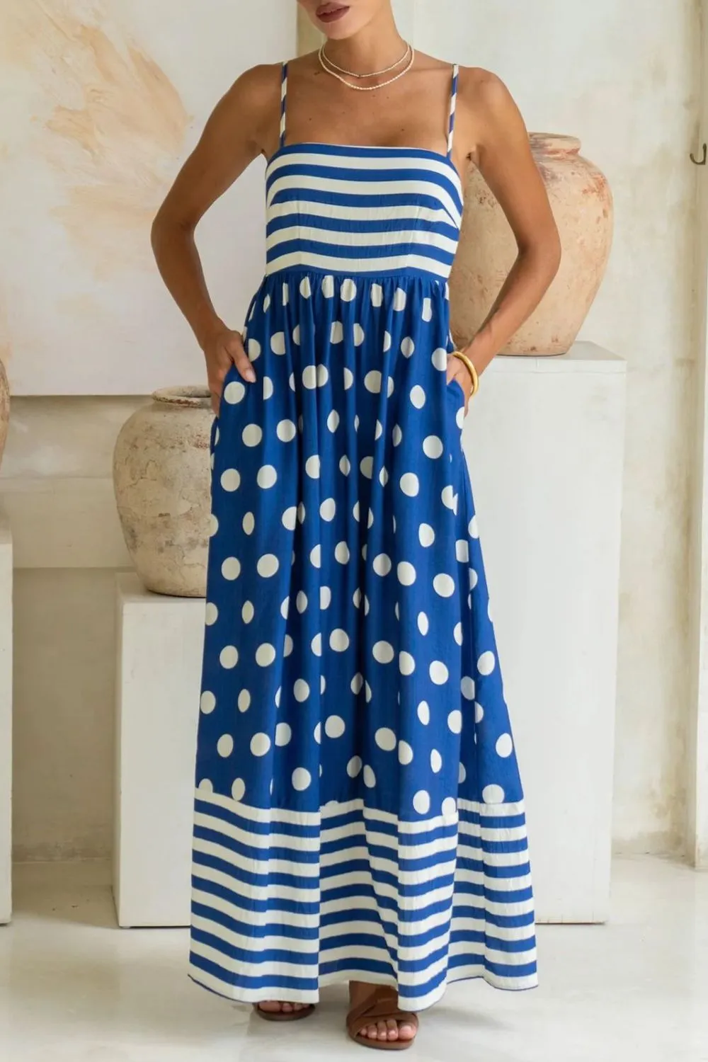 Polka Dot Square Neck Cami Dress, image 7