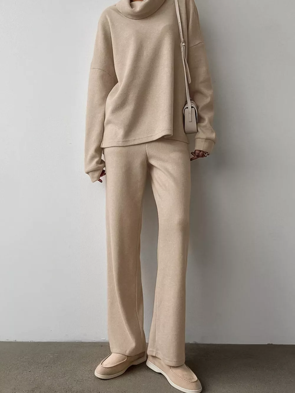 Turtleneck Long Sleeve Top and Pants Set, image 3