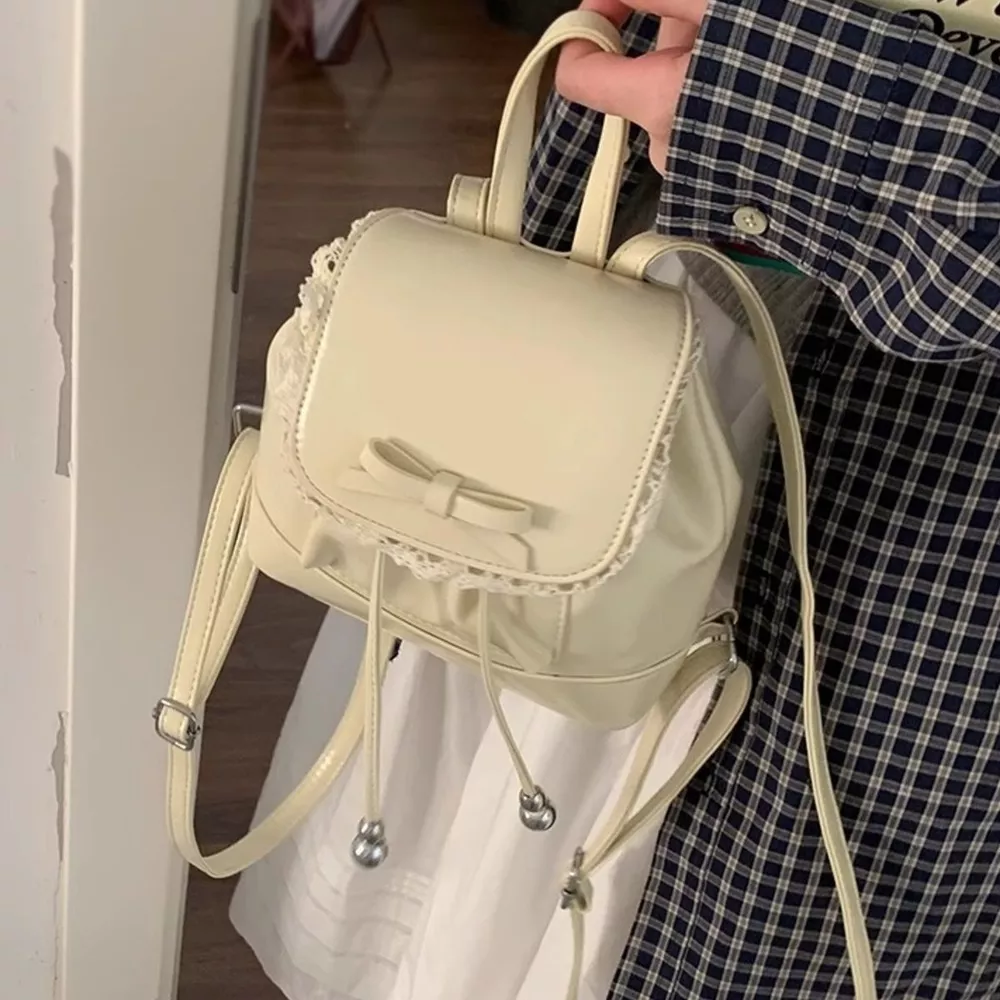 Lace Trim Bowknot Backpack Bag, image 2