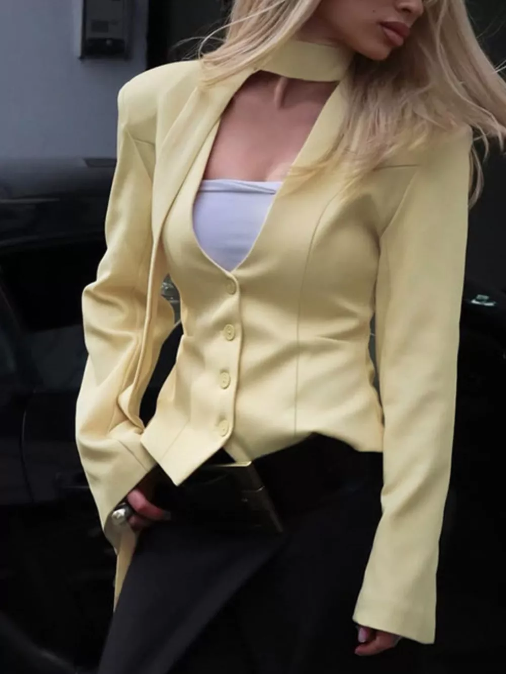 Button Up Long Sleeve Blazer, image 4